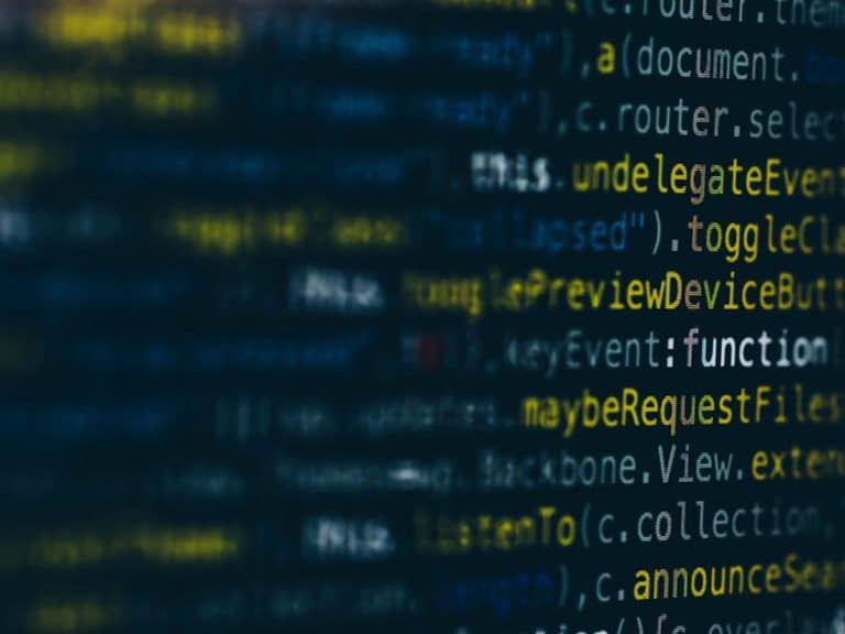 Code on computer screen