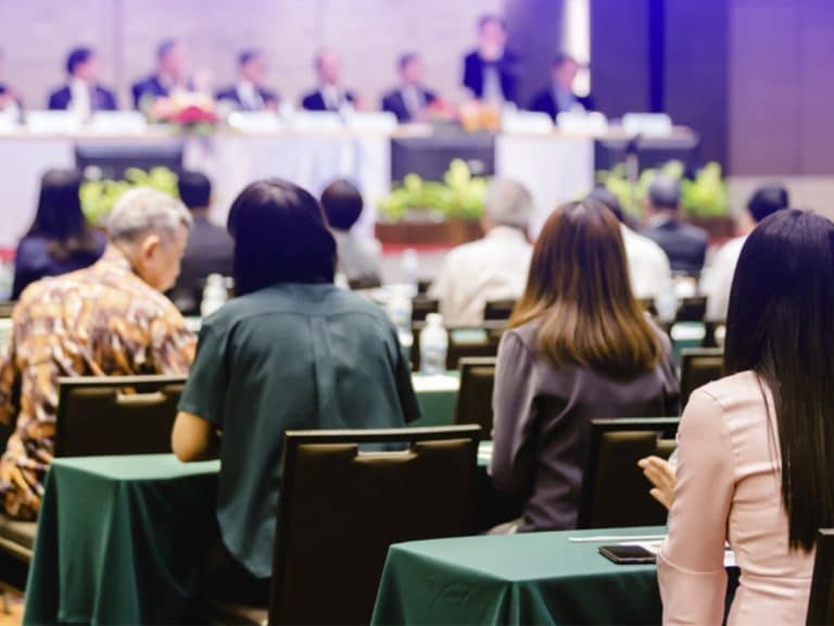 Room of conference attendees
